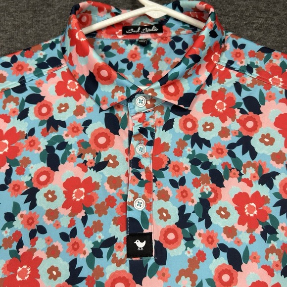 Bad Birdie Other - Bad Birdie USA Polo Shirt Mens XL Floral Print Golf Stretch Short Sleeve